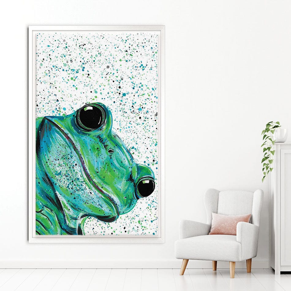 Frog Monty Canvas Print wall art product Emma LC Art