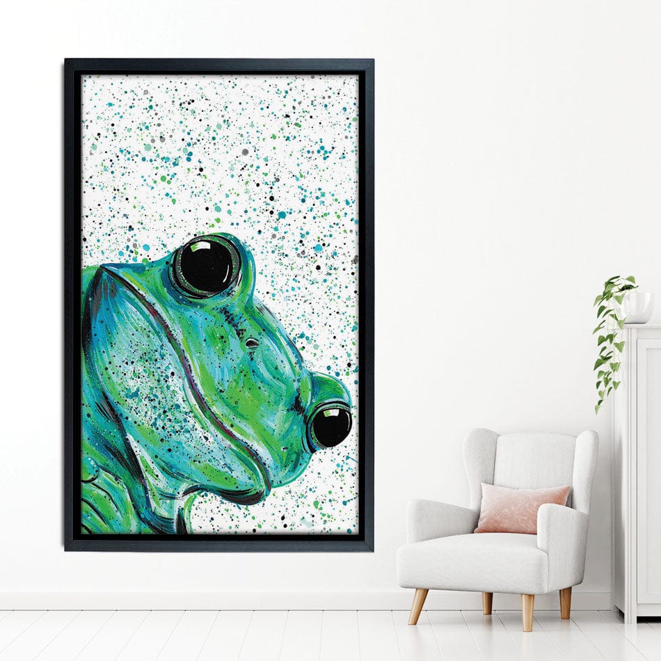 Frog Monty Canvas Print wall art product Emma LC Art