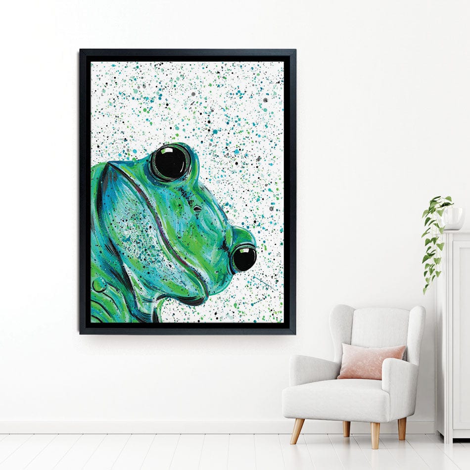 Frog Monty Canvas Print wall art product Emma LC Art