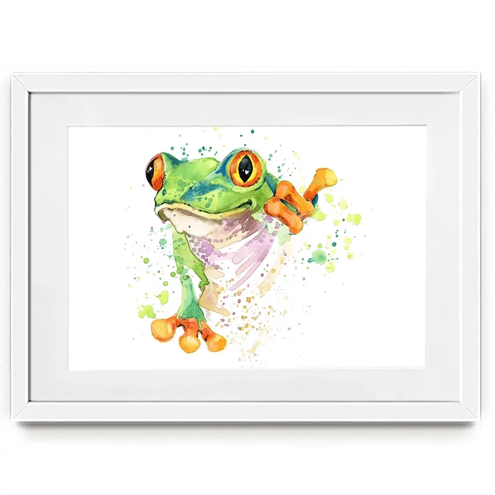 Frog Paint Splash Framed Art Print Frog Paint Splash Framed Art Print wall art product Faenkova Elena / Shutterstock