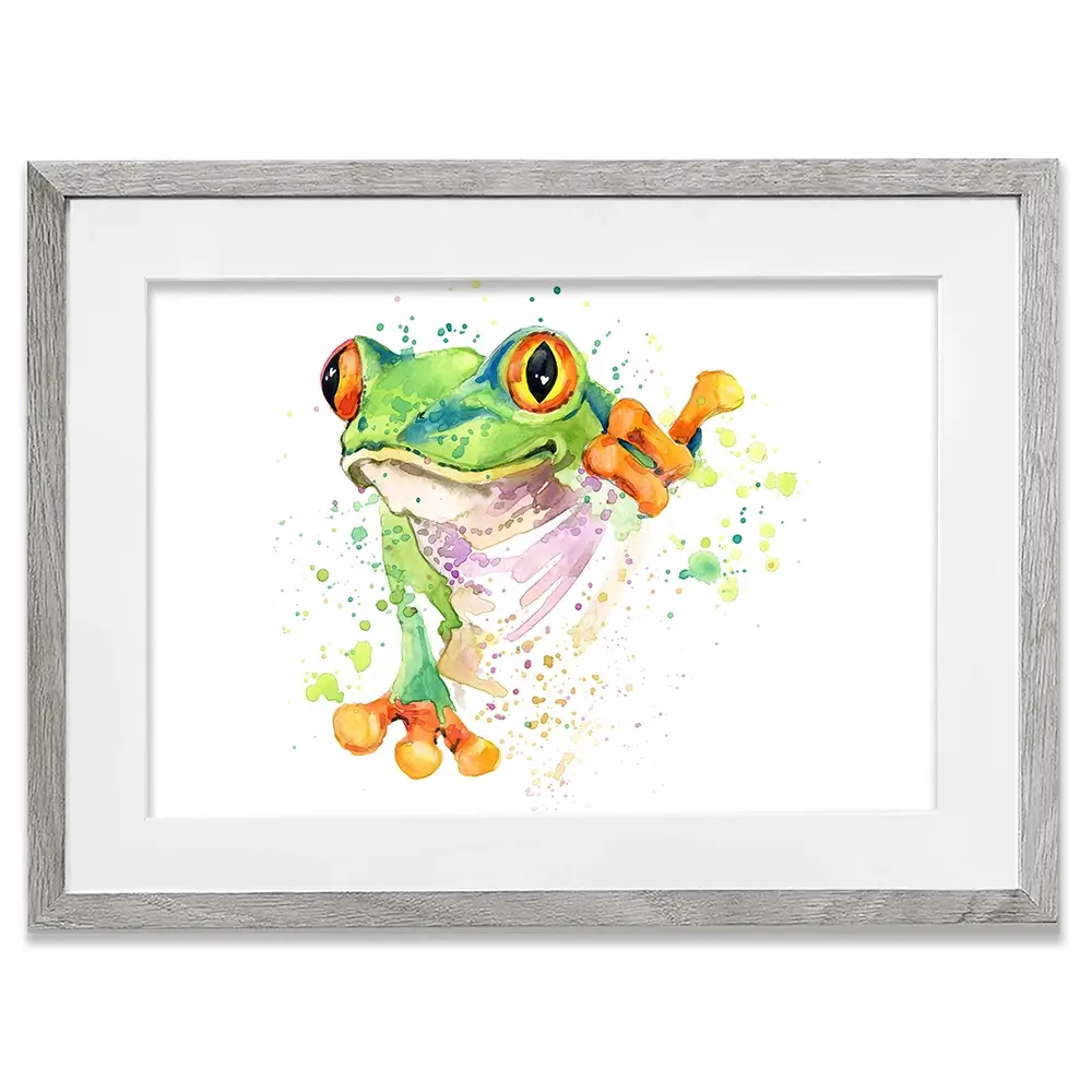 Frog Paint Splash Framed Art Print Frog Paint Splash Framed Art Print wall art product Faenkova Elena / Shutterstock