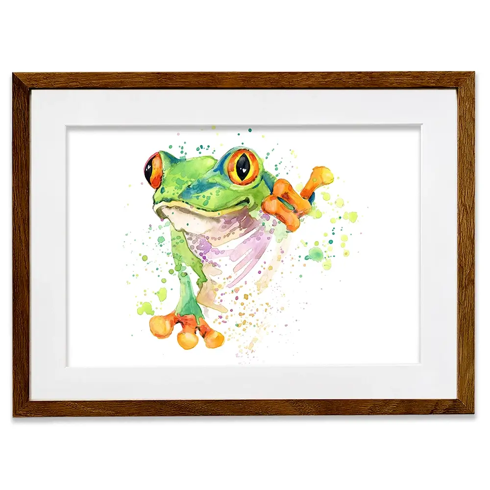 Frog Paint Splash Framed Art Print Frog Paint Splash Framed Art Print wall art product Faenkova Elena / Shutterstock