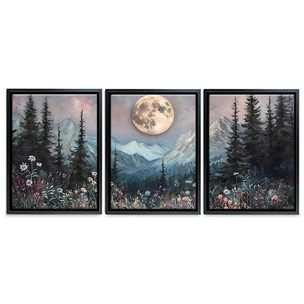 Full Moon Trio Canvas Print Full Moon Trio Canvas Print wall art product IAmHomeStudio