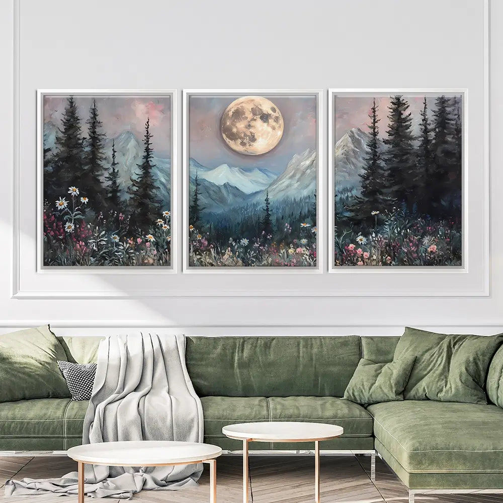 Full Moon Trio Canvas Print Full Moon Trio Canvas Print wall art product IAmHomeStudio
