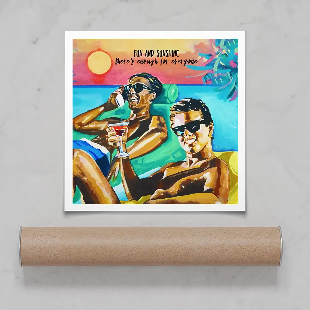 Fun And Sunshine Square Art Print Fun And Sunshine Square Art Print wall art product Juliet Stockton