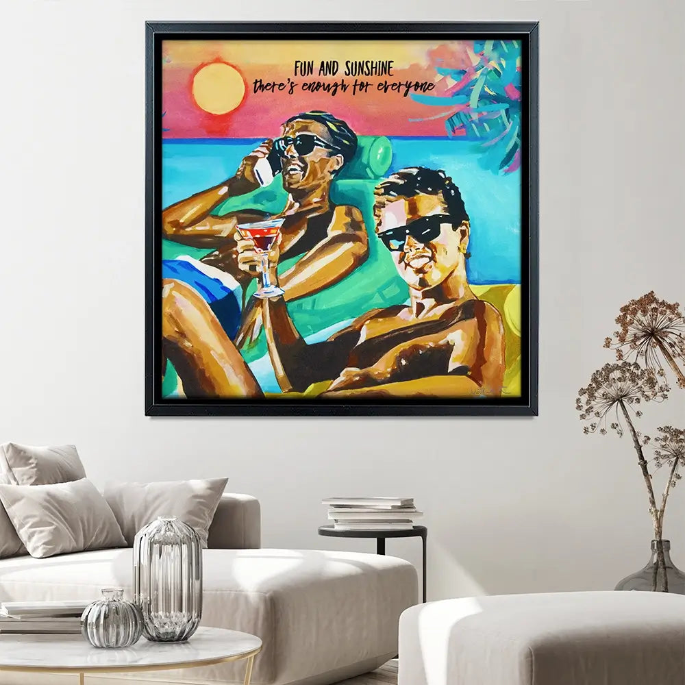 Fun And Sunshine Square Canvas Print Fun And Sunshine Square Canvas Print wall art product Juliet Stockton