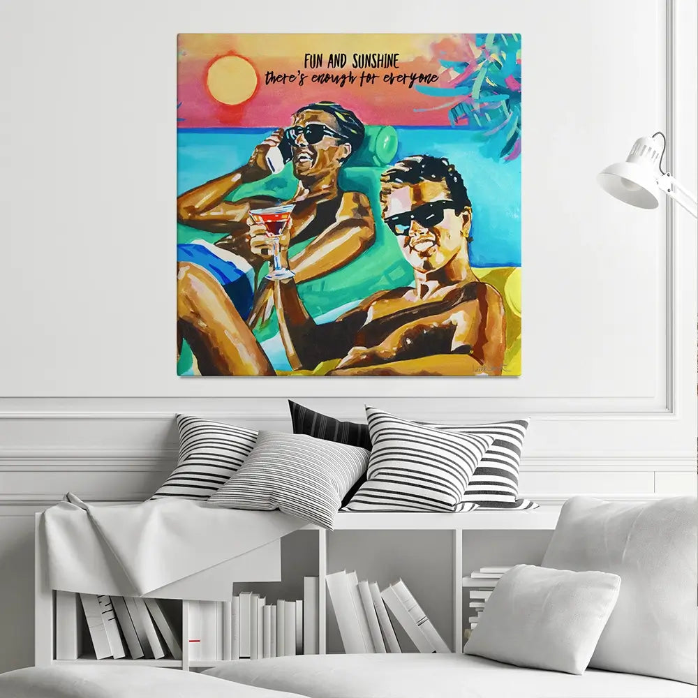 Fun And Sunshine Square Canvas Print Fun And Sunshine Square Canvas Print wall art product Juliet Stockton