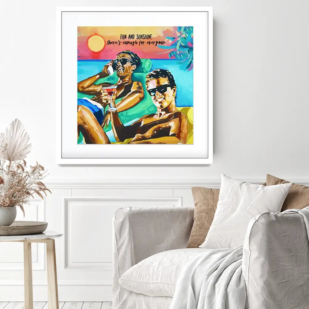 Fun And Sunshine Square Framed Art Print Fun And Sunshine Square Framed Art Print wall art product Juliet Stockton
