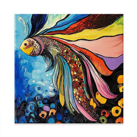 Fun Fish 2 Square Canvas Print Fun Fish 2 Square Canvas Print wall art product Violeta Allaberdieva