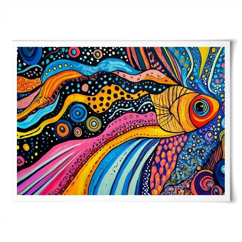 Fun Fish Art Print Fun Fish Art Print wall art product Violeta Allaberdieva
