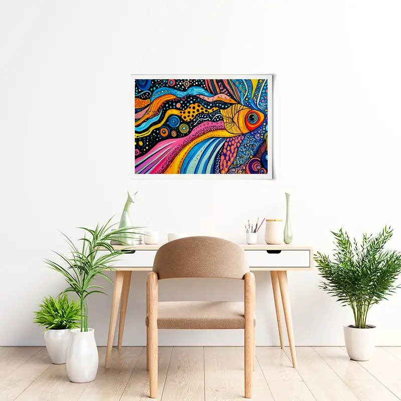 Fun Fish Art Print Fun Fish Art Print wall art product Violeta Allaberdieva