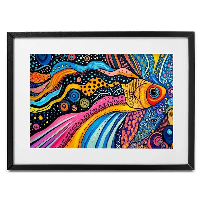 Fun Fish Framed Art Print Fun Fish Framed Art Print wall art product Violeta Allaberdieva