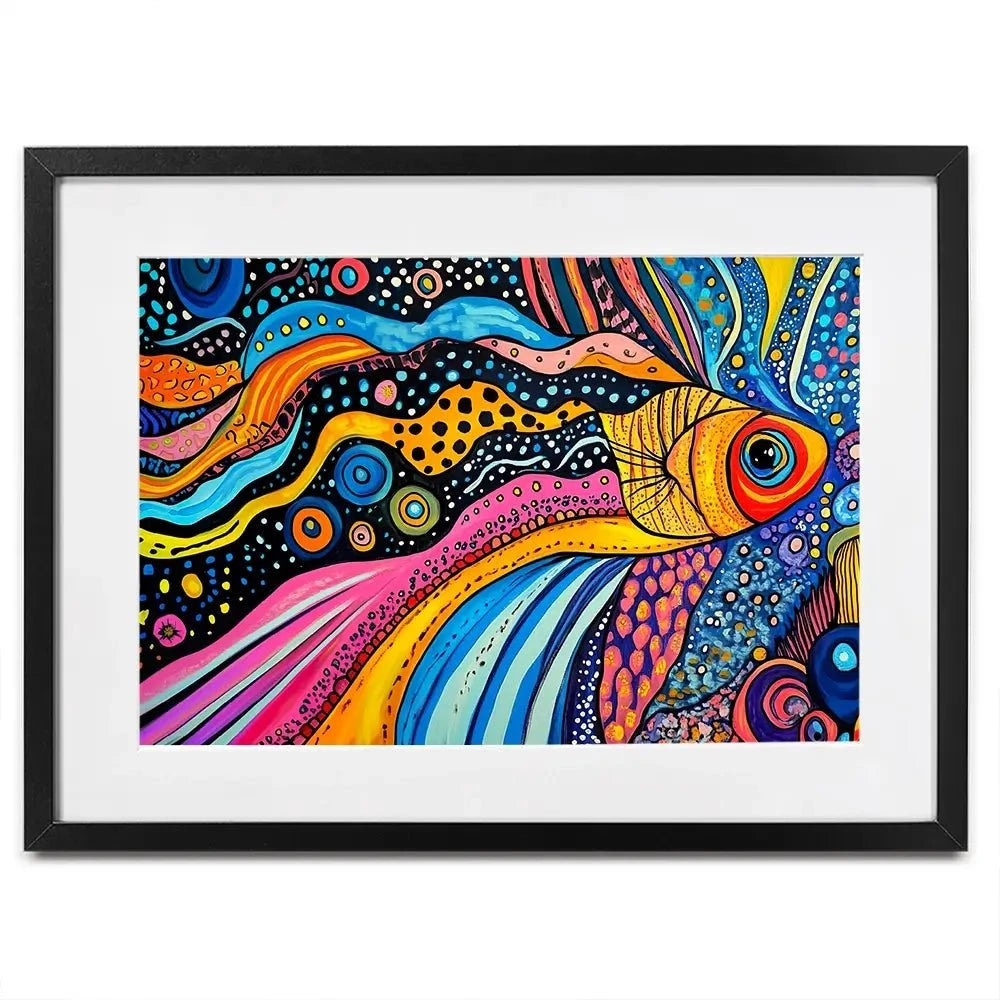 Fun Fish Framed Art Print Fun Fish Framed Art Print wall art product Violeta Allaberdieva