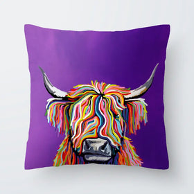 Funky Coloured Cow Cushion Funky Coloured Cow Cushion wall art product Independent