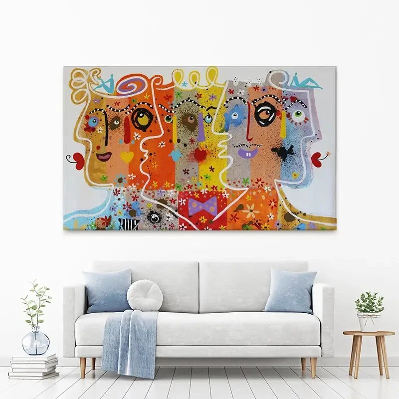 Funky Faces 1 Canvas Print Funky Faces 1 Canvas Print wall art product Maria Moretti