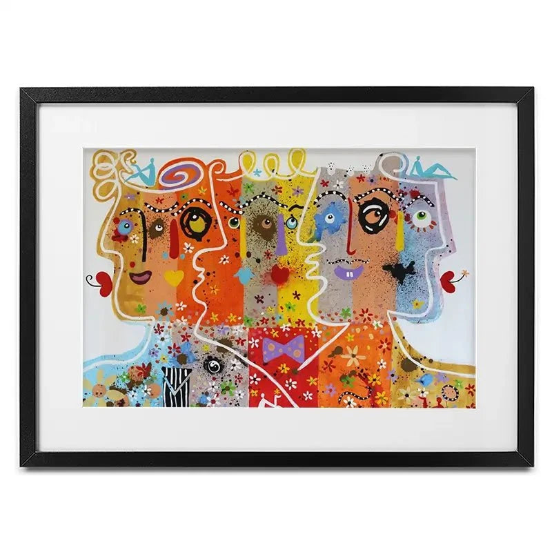 Funky Faces 1 Framed Art Print Funky Faces 1 Framed Art Print wall art product Maria Moretti