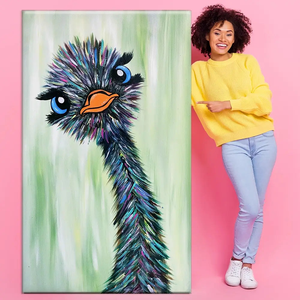 Funky Ostrich Oversized Canvas Print Funky Ostrich Oversized Canvas Print wall art product Art Print Shop