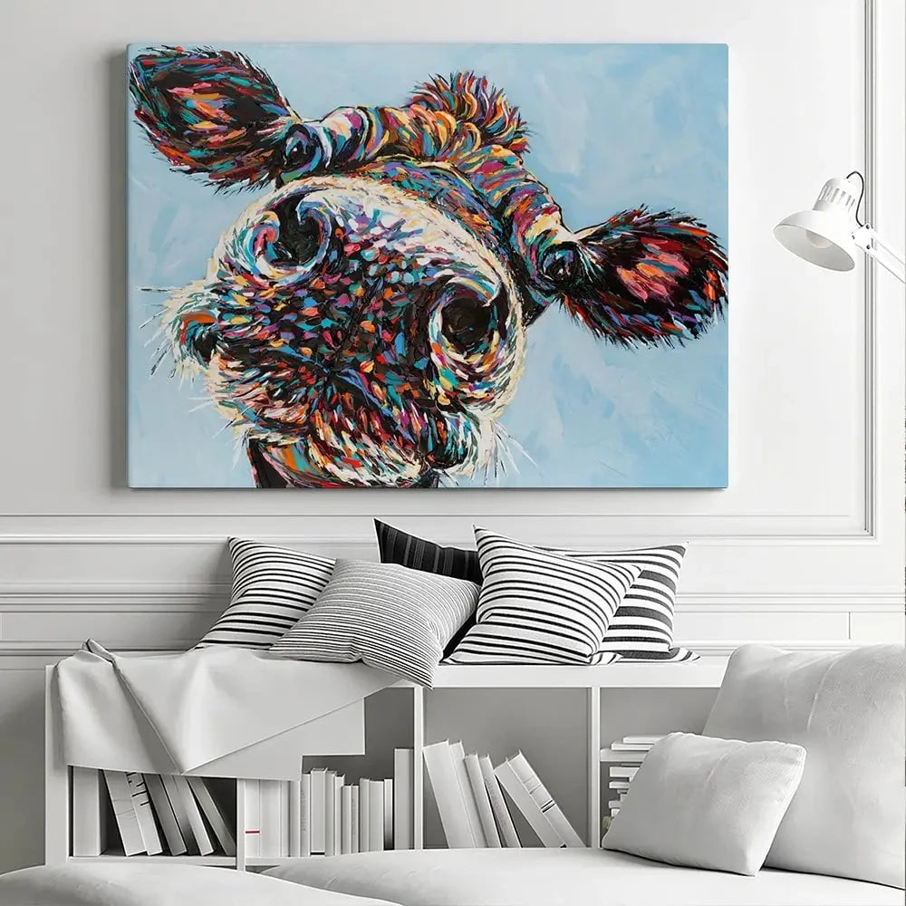 Funny Cow 2 Canvas Print Funny Cow 2 Canvas Print wall art product Carolee Vitaletti
