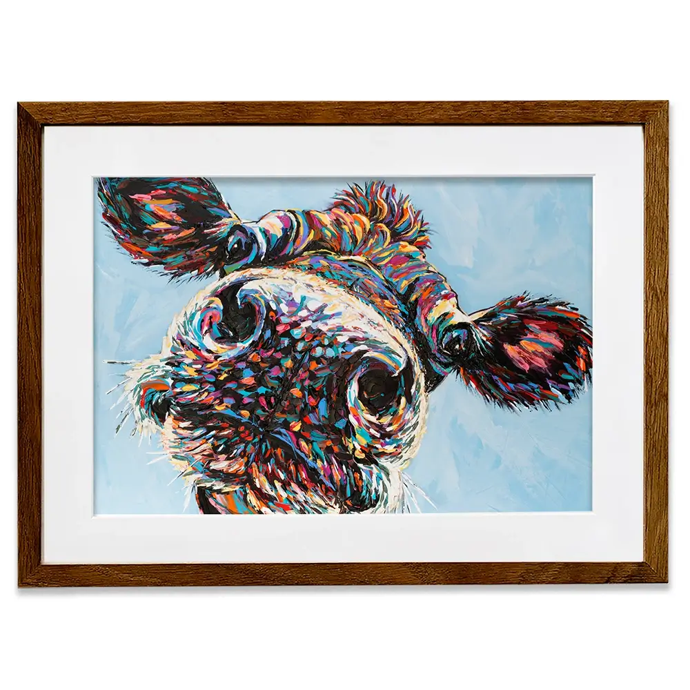 Funny Cow 2 Framed Art Print Funny Cow 2 Framed Art Print wall art product Carolee Vitaletti