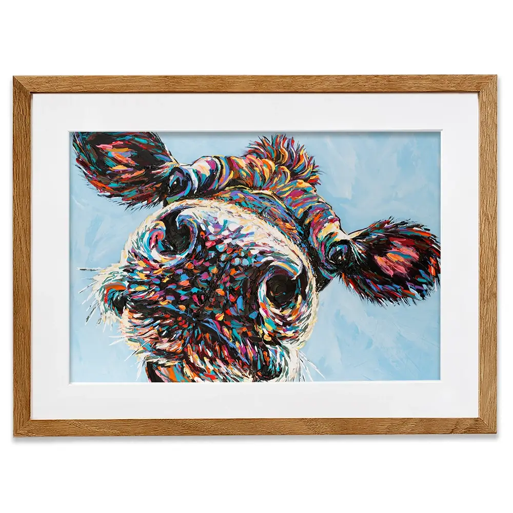 Funny Cow 2 Framed Art Print Funny Cow 2 Framed Art Print wall art product Carolee Vitaletti