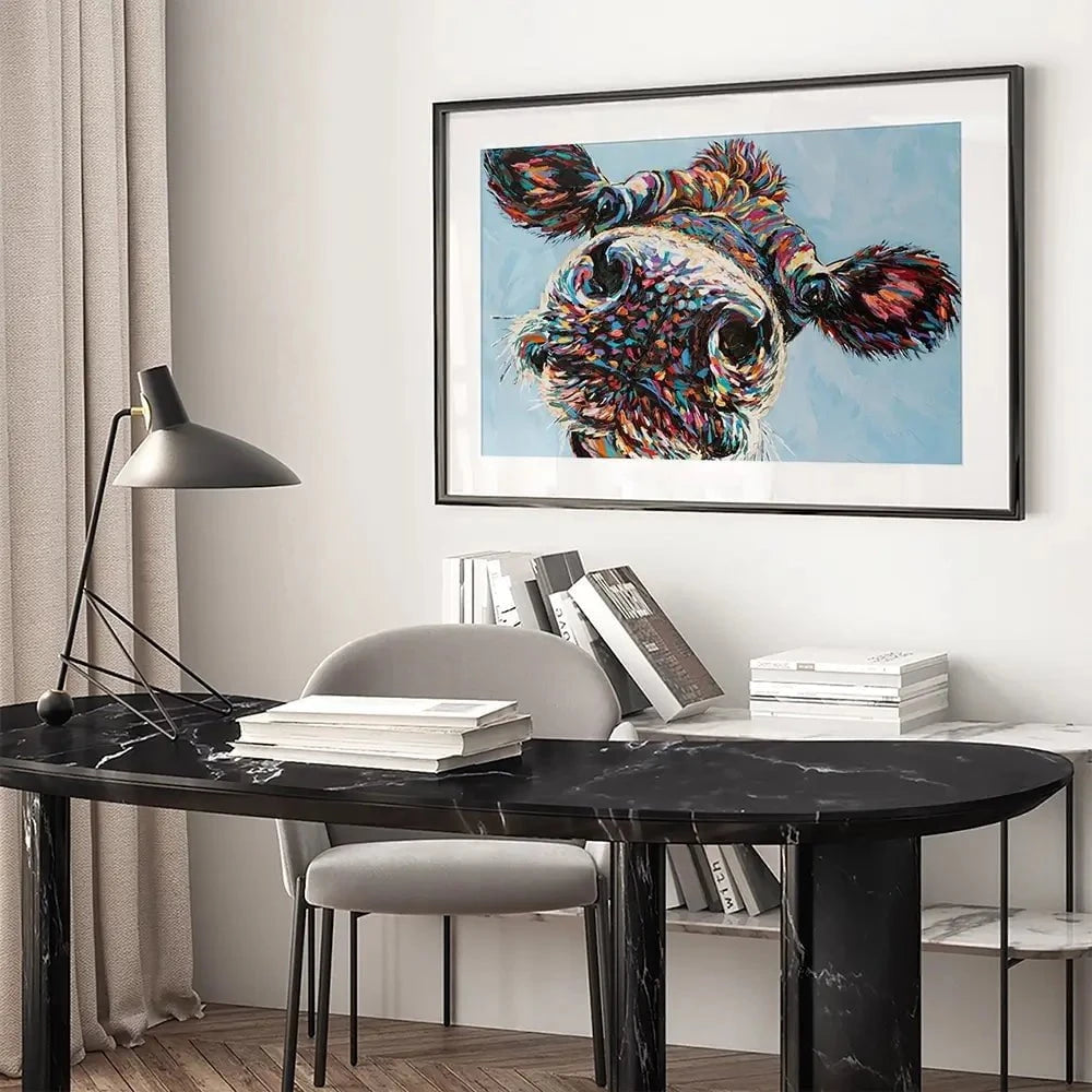 Funny Cow 2 Framed Art Print Funny Cow 2 Framed Art Print wall art product Carolee Vitaletti