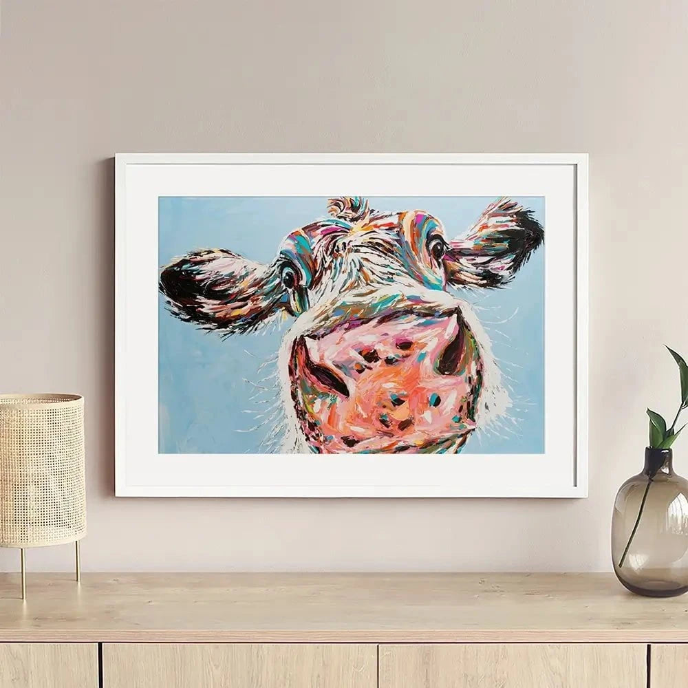 Funny Cow Framed Art Print Funny Cow Framed Art Print wall art product Carolee Vitaletti