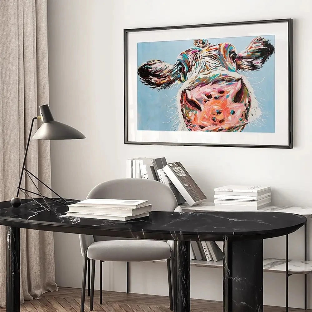 Funny Cow Framed Art Print Funny Cow Framed Art Print wall art product Carolee Vitaletti