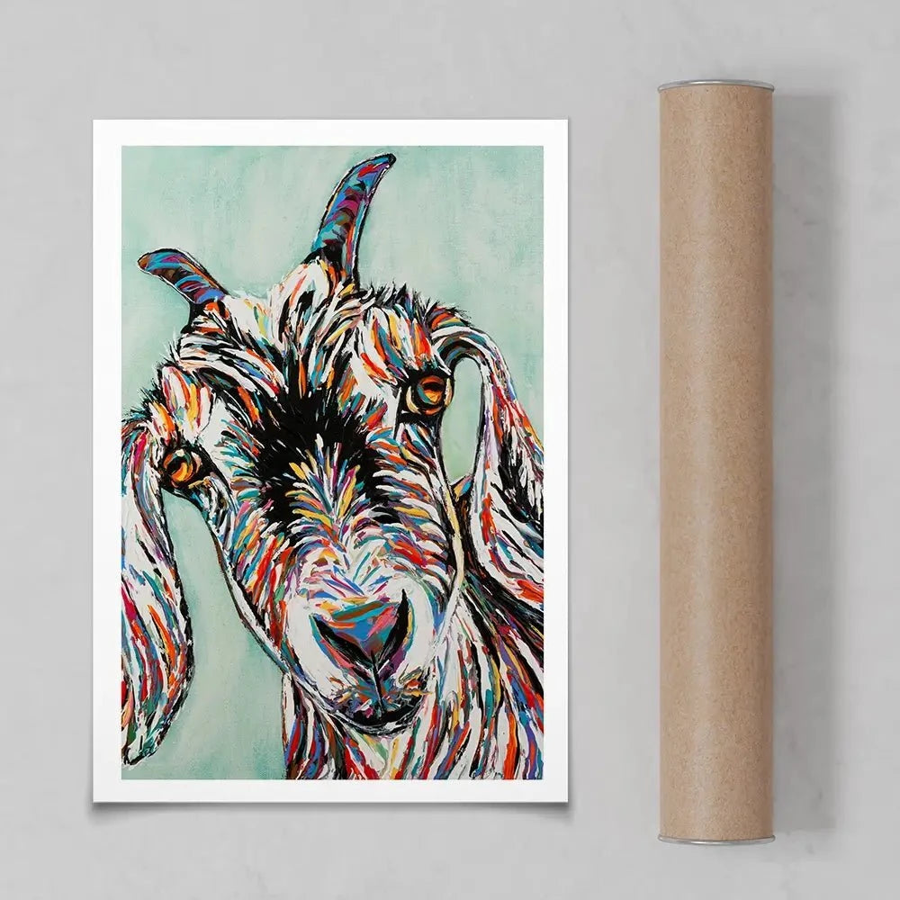 Funny Goat 2 Art Print Funny Goat 2 Art Print wall art product Carolee Vitaletti