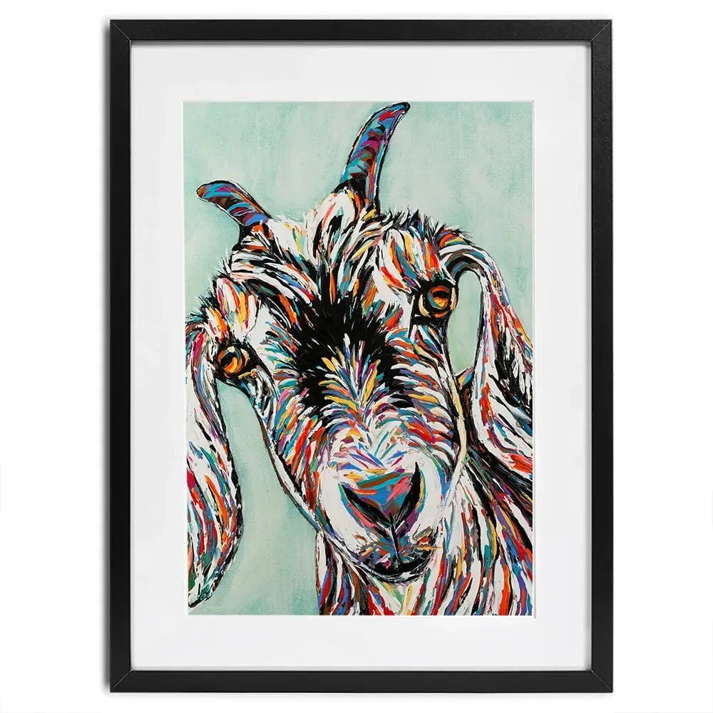 Funny Goat 2 Framed Art Print Funny Goat 2 Framed Art Print wall art product Carolee Vitaletti
