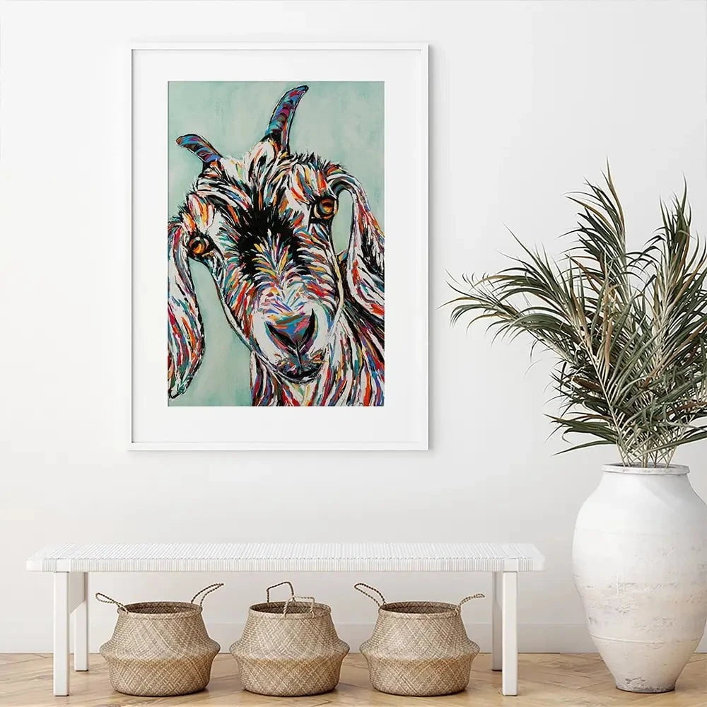 Funny Goat 2 Framed Art Print Funny Goat 2 Framed Art Print wall art product Carolee Vitaletti