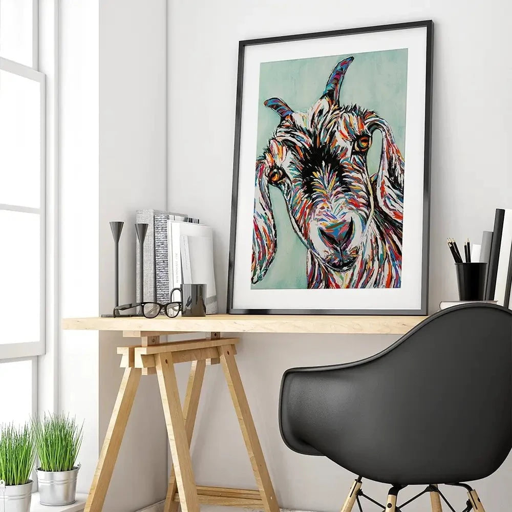 Funny Goat 2 Framed Art Print Funny Goat 2 Framed Art Print wall art product Carolee Vitaletti