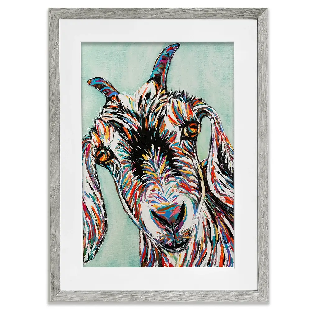 Funny Goat 2 Framed Art Print Funny Goat 2 Framed Art Print wall art product Carolee Vitaletti