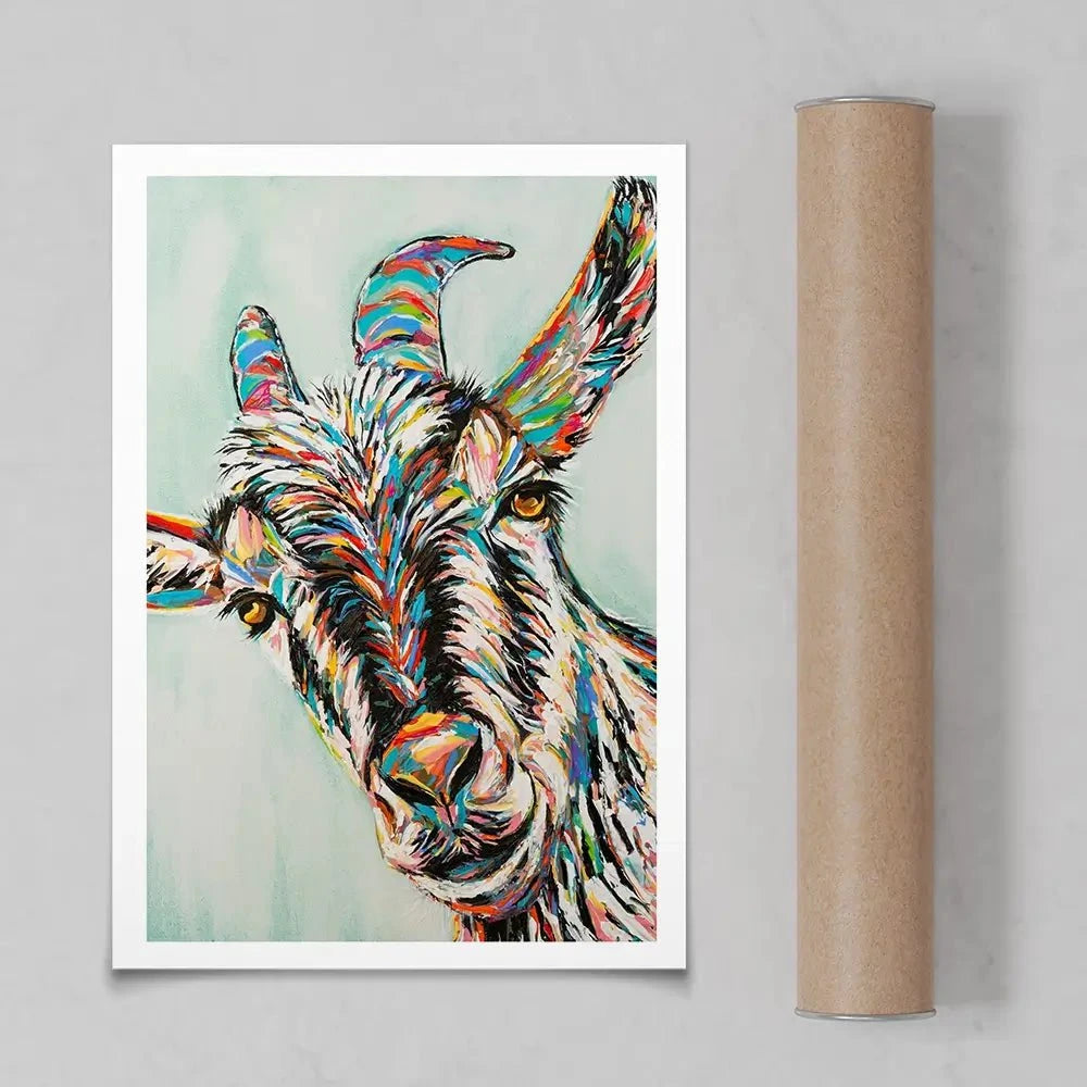 Funny Goat Art Print Funny Goat Art Print wall art product Carolee Vitaletti