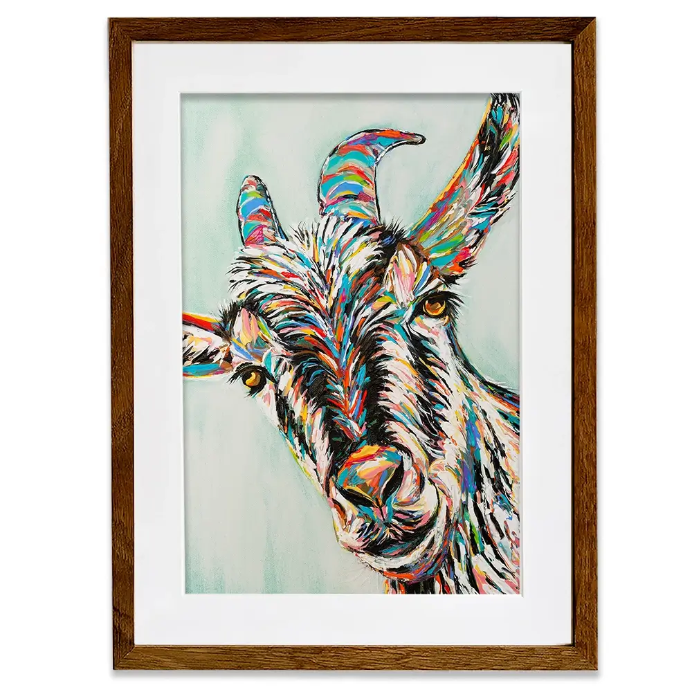 Funny Goat Framed Art Print Funny Goat Framed Art Print wall art product Carolee Vitaletti