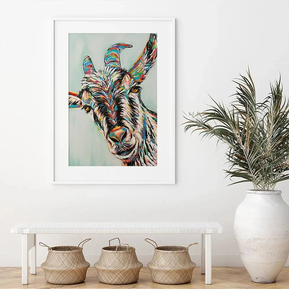 Funny Goat Framed Art Print Funny Goat Framed Art Print wall art product Carolee Vitaletti
