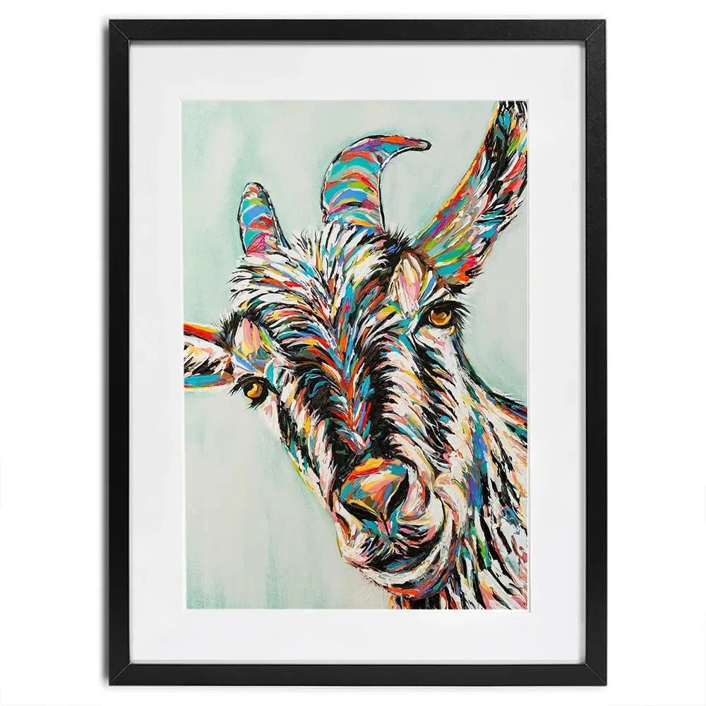 Funny Goat Framed Art Print Funny Goat Framed Art Print wall art product Carolee Vitaletti