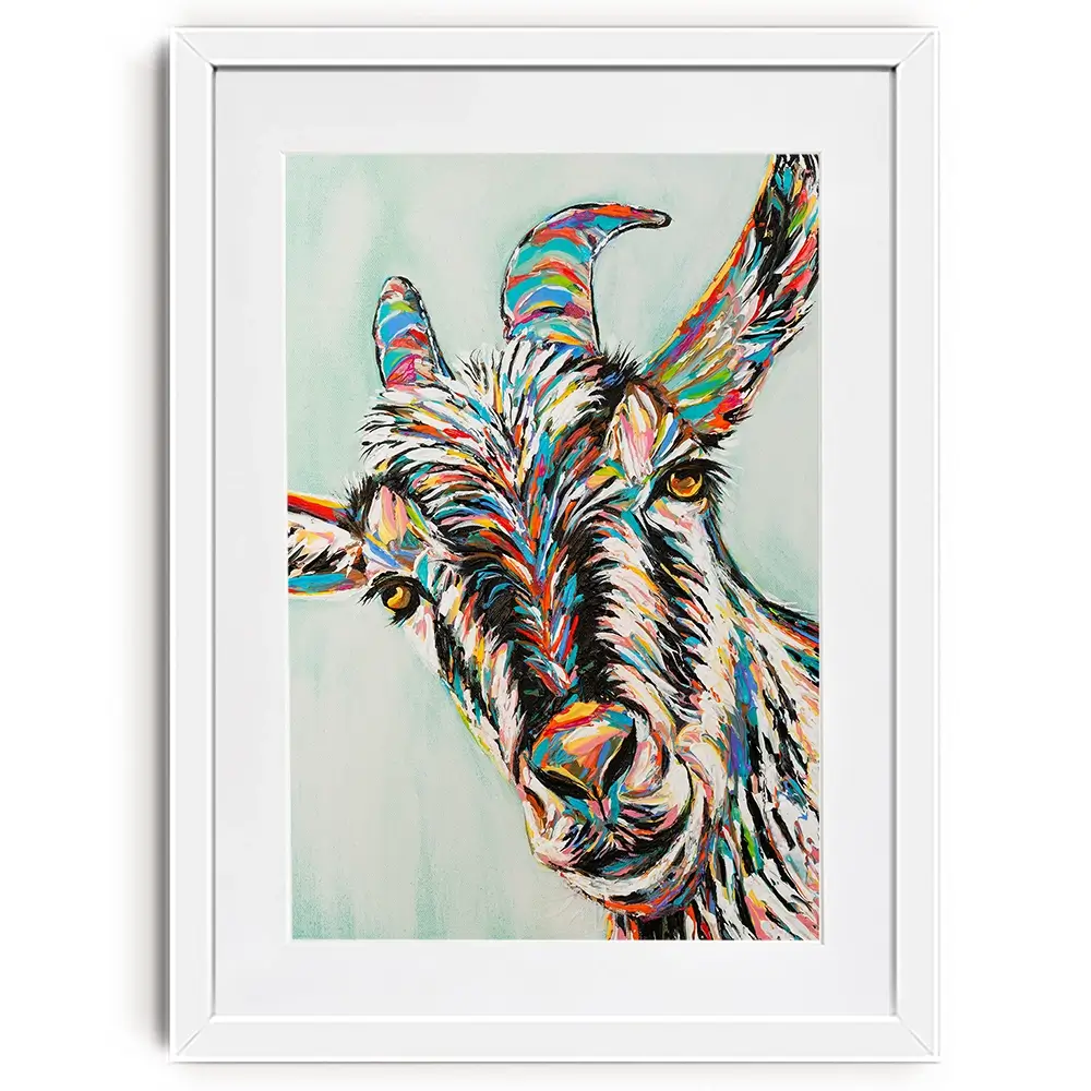Funny Goat Framed Art Print Funny Goat Framed Art Print wall art product Carolee Vitaletti