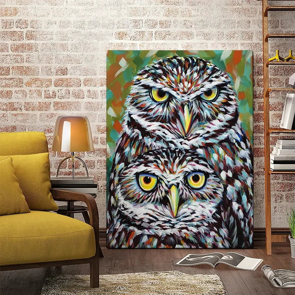 Fury Feather Friends Canvas Print Fury Feather Friends Canvas Print wall art product Carolee Vitaletti