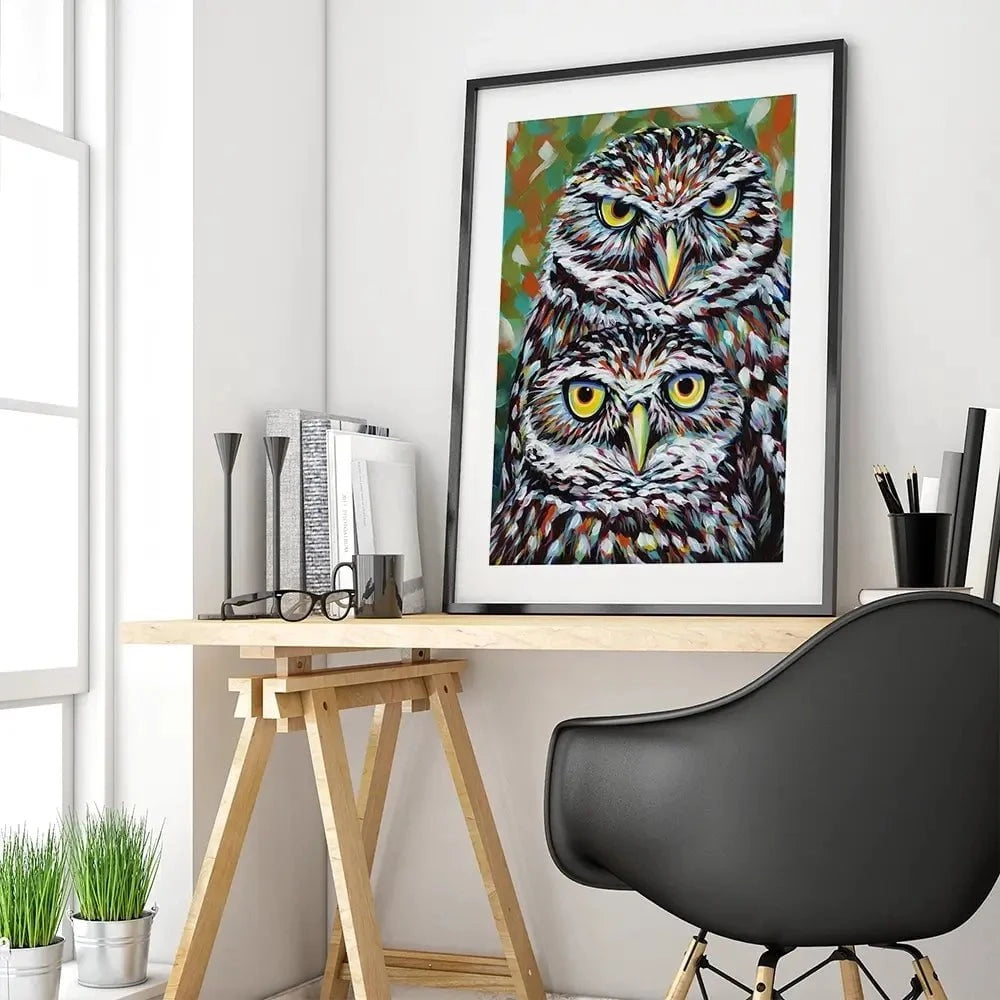 Fury Feather Friends Framed Art Print Fury Feather Friends Framed Art Print wall art product Carolee Vitaletti