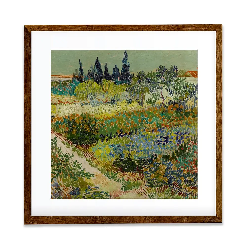 Garden At Arles Square Framed Art Print Garden At Arles Square Framed Art Print wall art product Art Print Shop