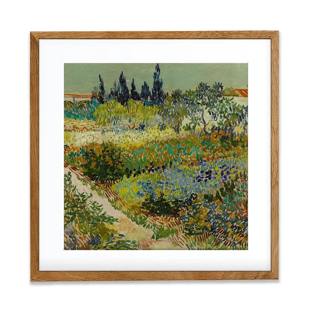 Garden At Arles Square Framed Art Print Garden At Arles Square Framed Art Print wall art product Art Print Shop