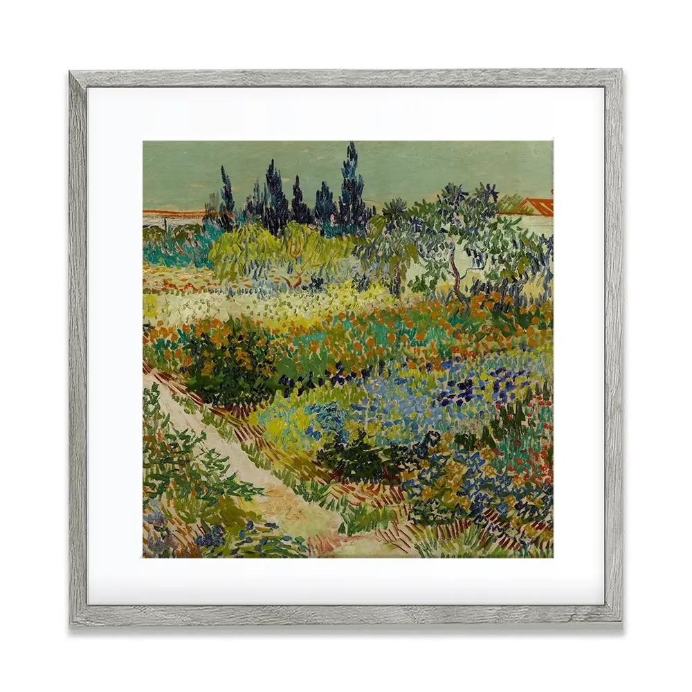 Garden At Arles Square Framed Art Print Garden At Arles Square Framed Art Print wall art product Art Print Shop