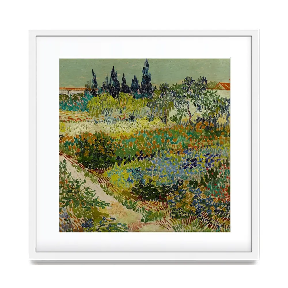 Garden At Arles Square Framed Art Print Garden At Arles Square Framed Art Print wall art product Art Print Shop