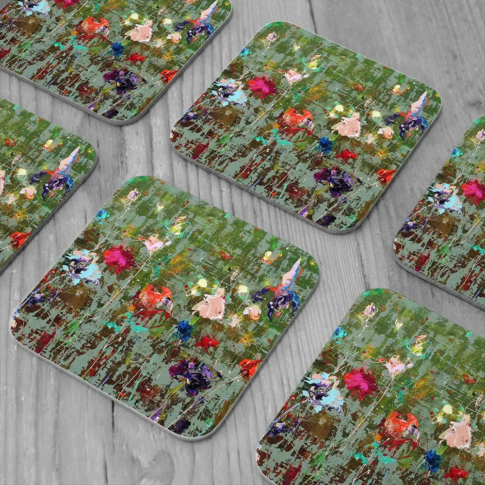 Garden Flowers Coaster Set Garden Flowers Coaster Set wall art product Studio Paint-Ing