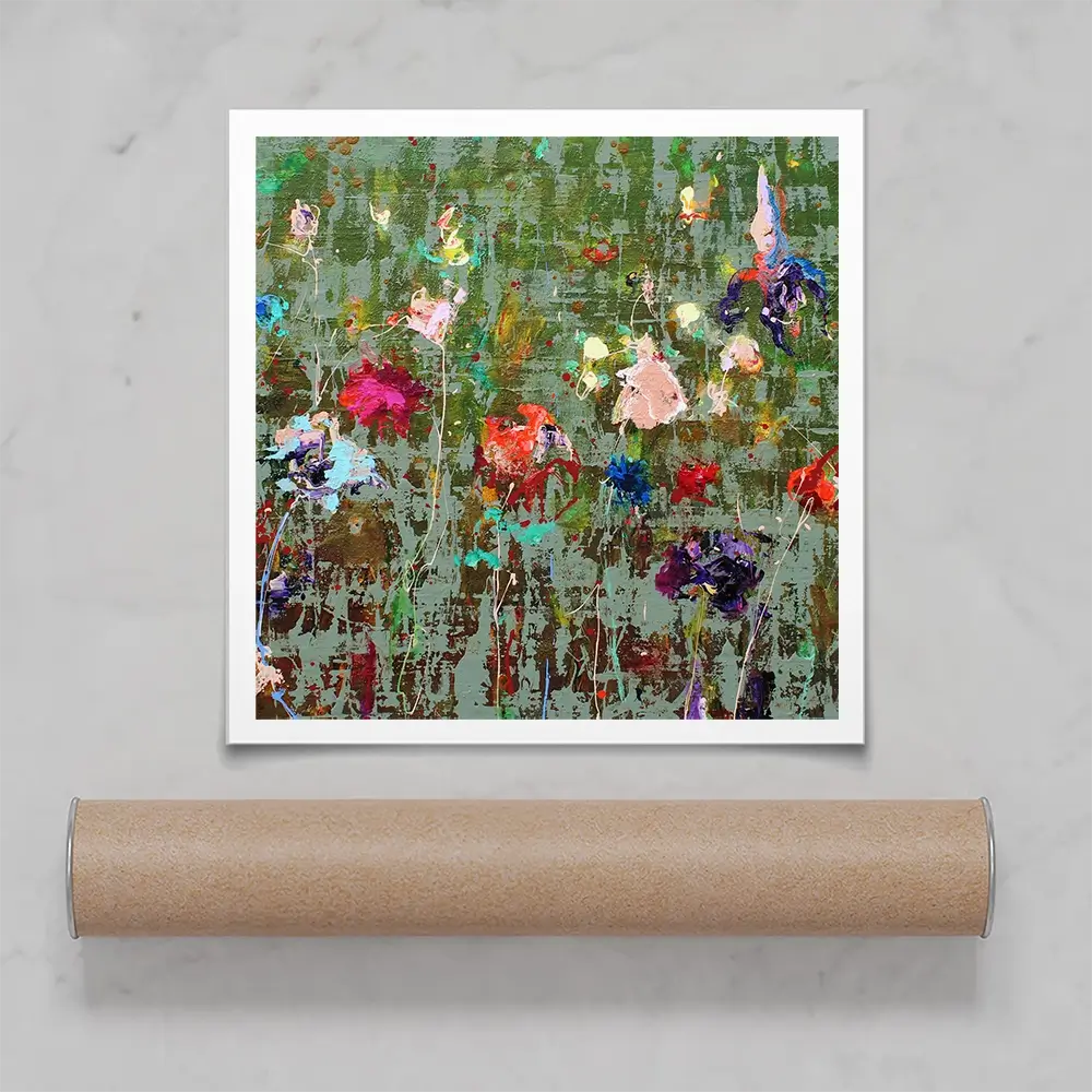 Garden Flowers Square Art Print Garden Flowers Square Art Print wall art product Studio Paint-Ing