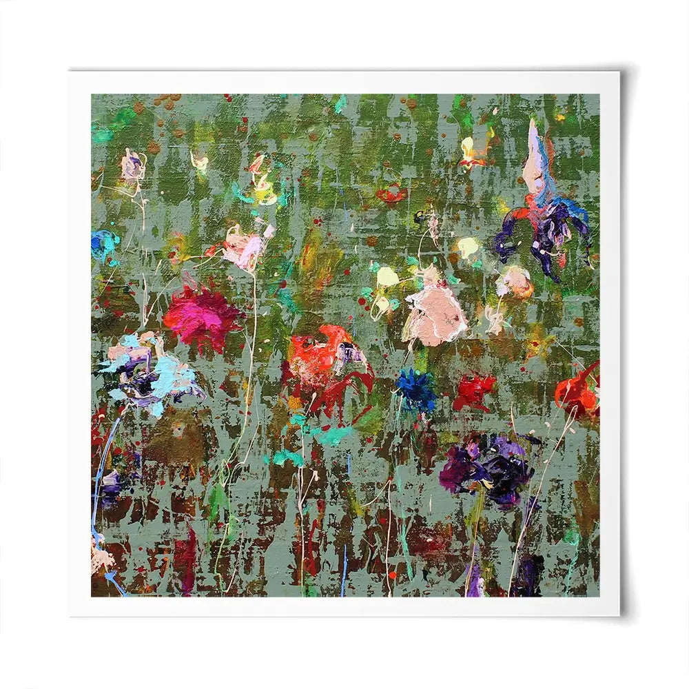 Garden Flowers Square Art Print Garden Flowers Square Art Print wall art product Studio Paint-Ing