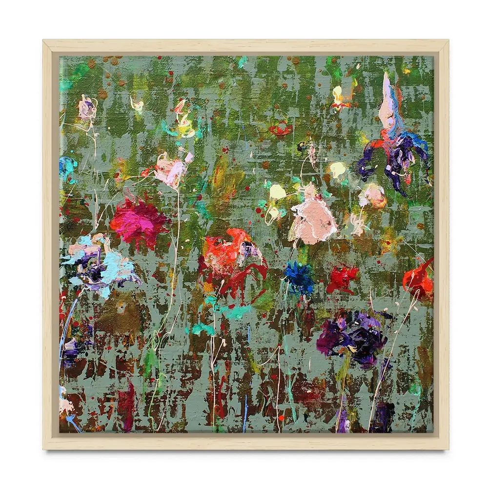 Garden Flowers Square Canvas Print Garden Flowers Square Canvas Print wall art product Studio Paint-Ing