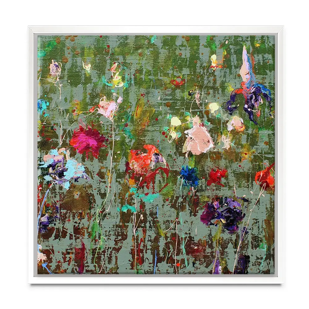 Garden Flowers Square Canvas Print Garden Flowers Square Canvas Print wall art product Studio Paint-Ing