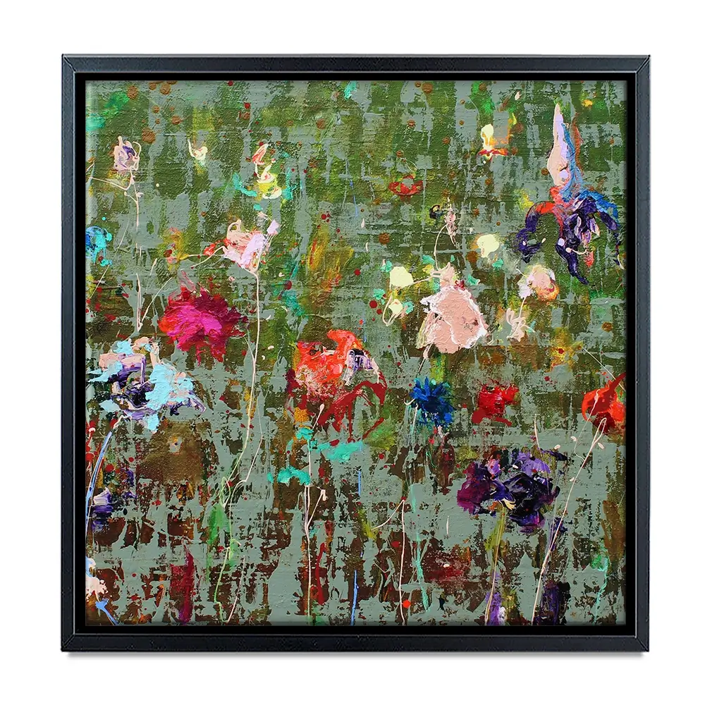 Garden Flowers Square Canvas Print Garden Flowers Square Canvas Print wall art product Studio Paint-Ing