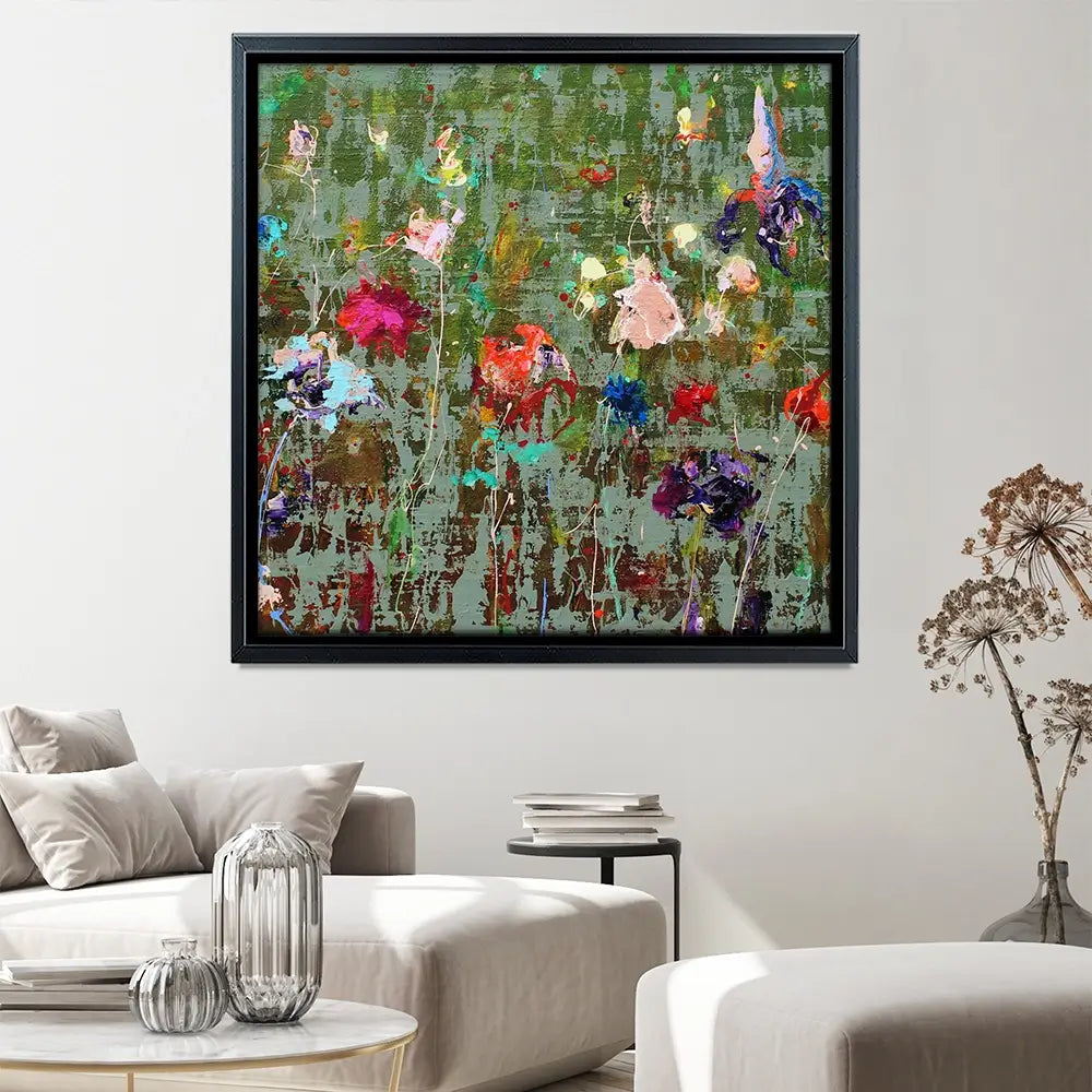 Garden Flowers Square Canvas Print Garden Flowers Square Canvas Print wall art product Studio Paint-Ing